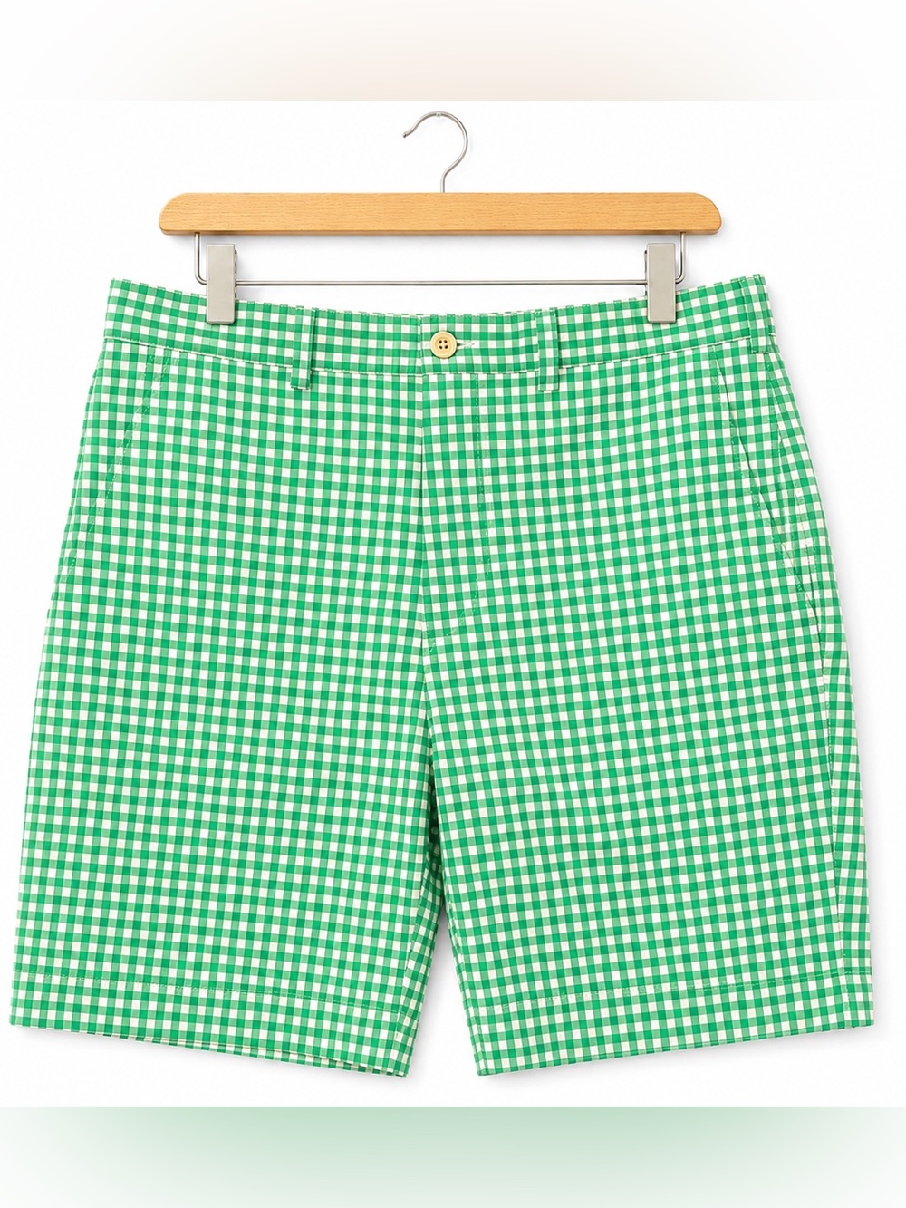 Polo Golf Ralph Lauren Green Gingham Cotton Shorts Men's 40 Golf Preppy